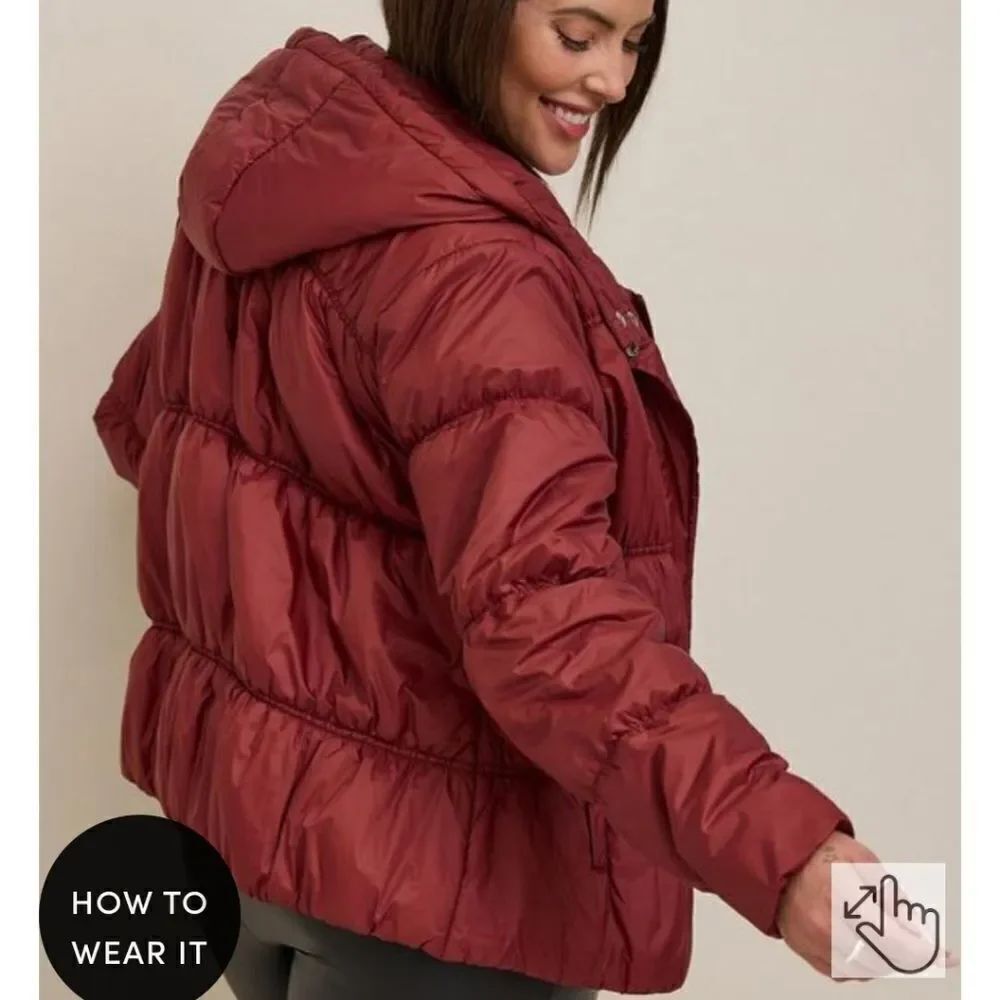 Torrid brown nylon puffer jacket new - Picture 2 of 4